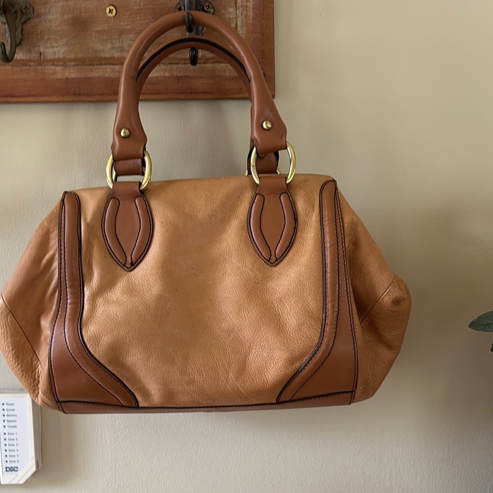 KATE LANDRY Elegant Tan Leather Handbag